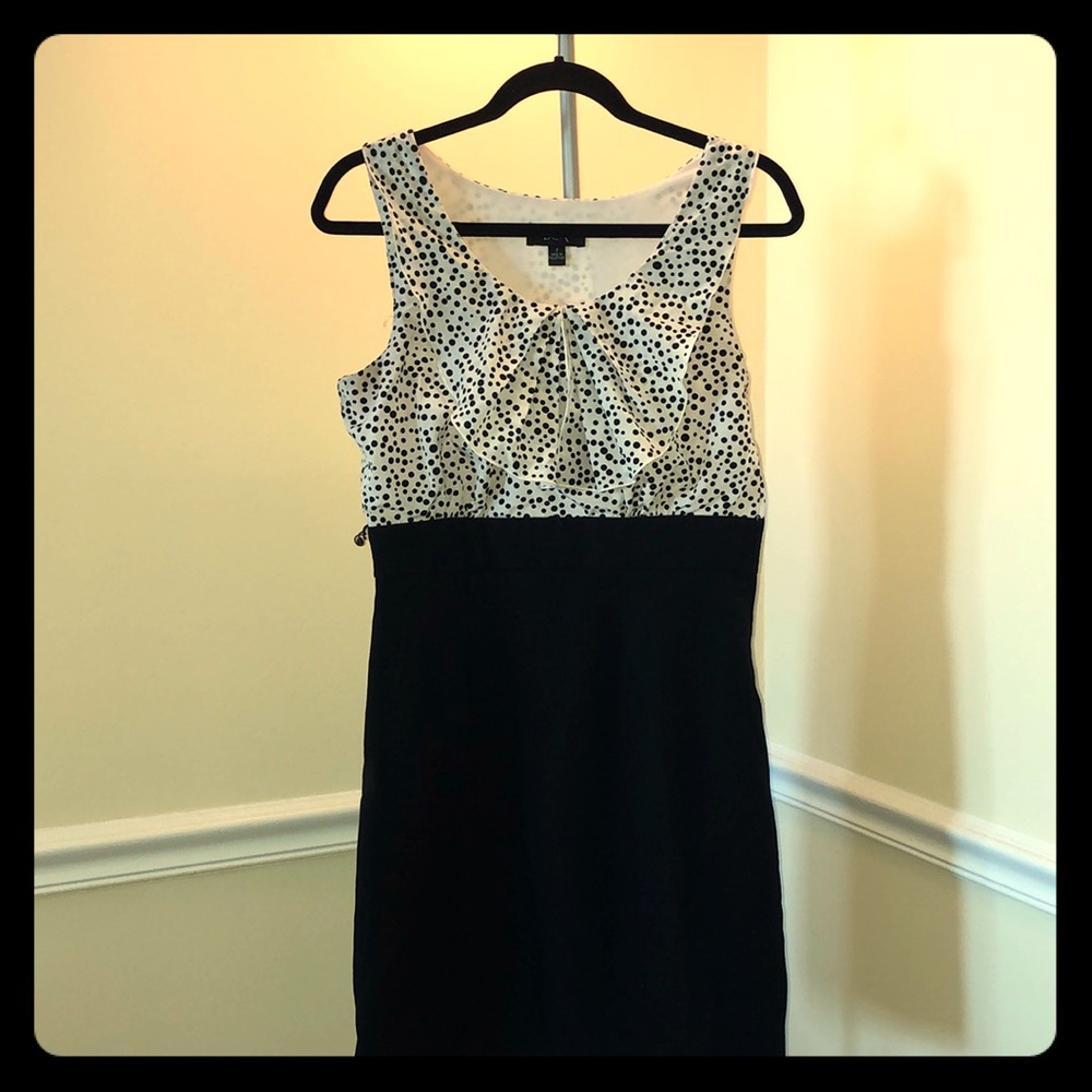 BCX Black and polka dot dress sz 7